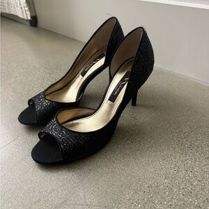Elegant Black Peep-Toe Heels